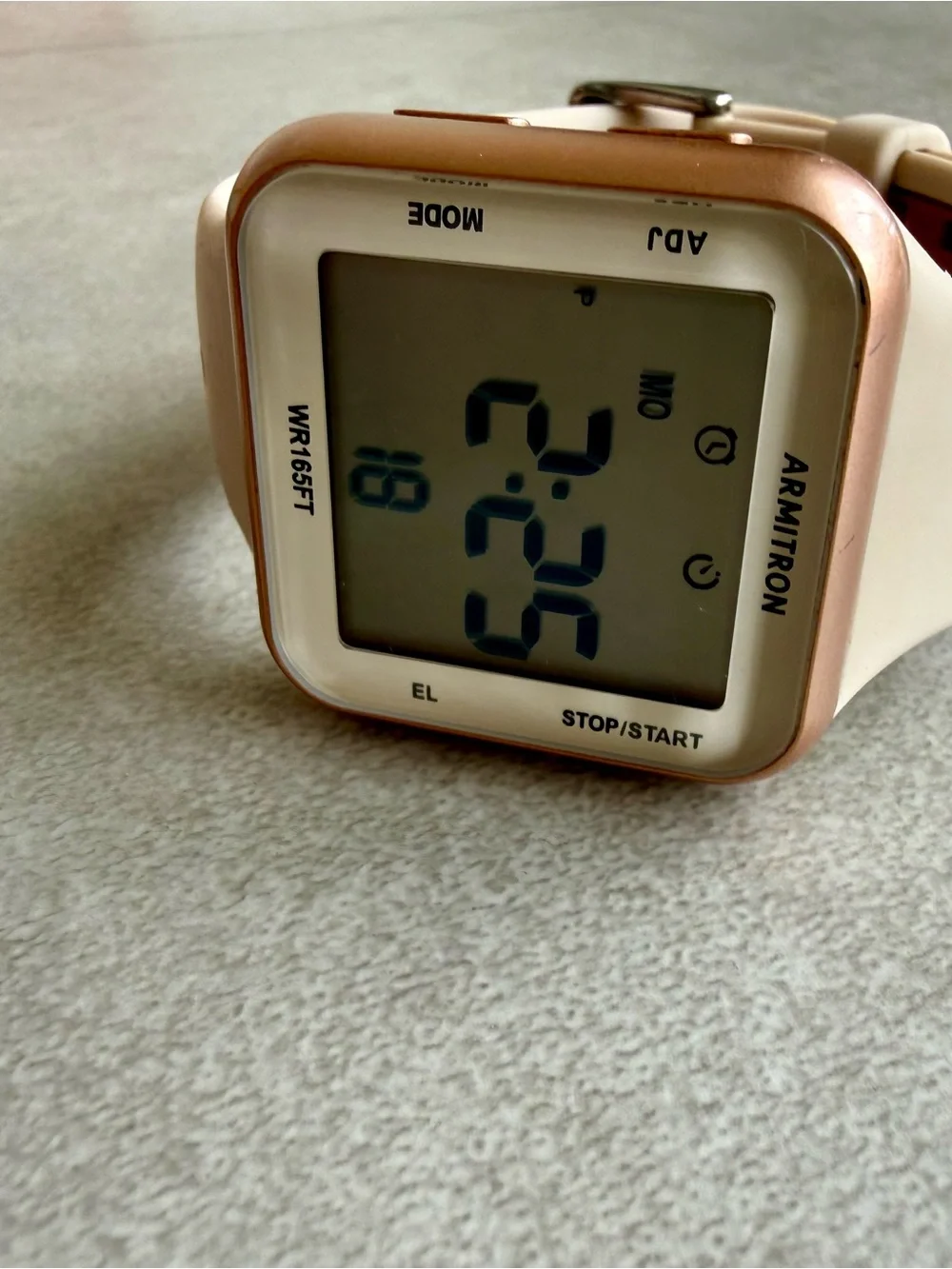 Armitron Digital Chronograph watch pink square Silicone Strap water resistant